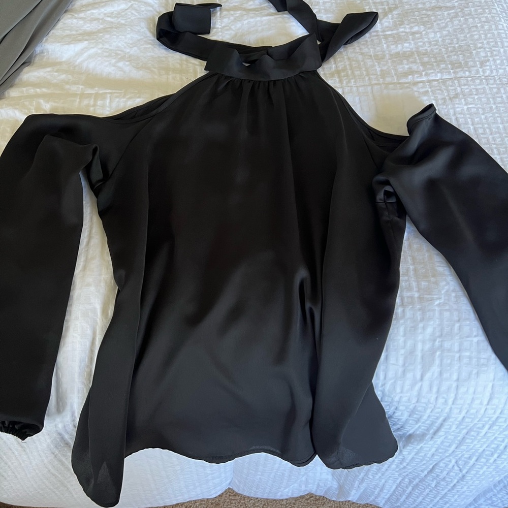 Black blouse with tie